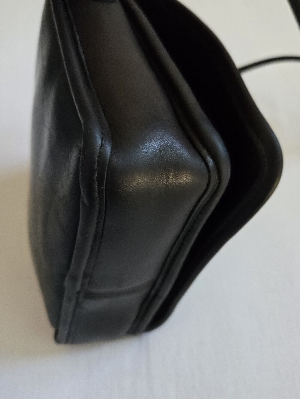 Vintage Coach Companion Bag Purse Square Flap Black Leather 80s/ Early 90s - Picture 10 of 15